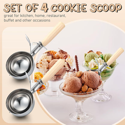 Reallnaive Ice Cream Scooper with Trigger, 4 oz, Gray