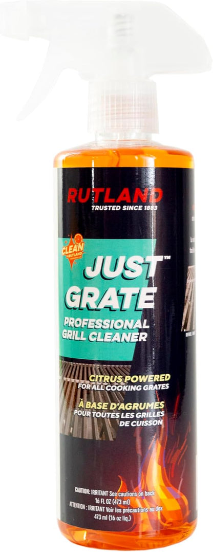Rutland Just Grate Grill Cleaner, Citrus Degreaser, BBQ Grill Interior & Exterior, 16 fl oz