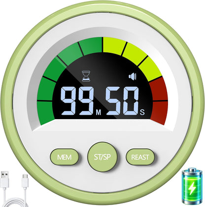 Digital Magnetic Kitchen Timer for Cooking, Rechargeable, Loud Alarm