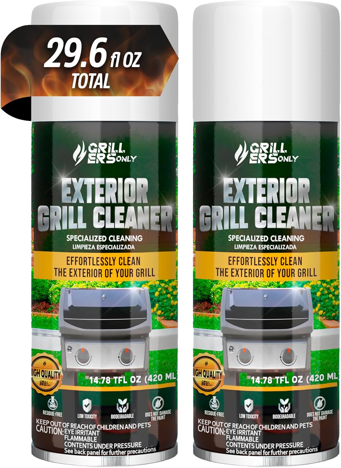 Grill Cleaner Spray & Degreaser | Heavy-Duty Grill Spray for BBQ, Griddles & Cast Iron Cleaner - Professional Outdoor Kitchen Formula - 35.2 fl oz.