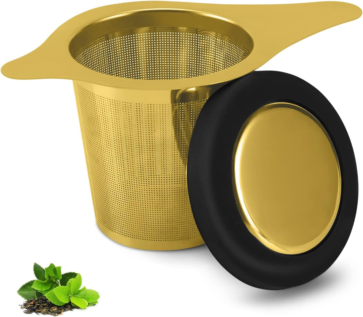 Tea Infuser Basket Stainless Steel Tea Strainer Tea Filter With Small Strainer And Lid Tea Diffuser For Loose Leaf Tea Superior Brewing Experience (One pack silver)