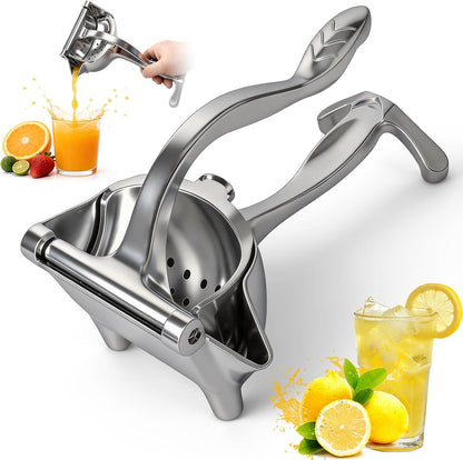 Manual Fruit Juicer Press, Heavy Duty Hand Squeezer with Less Effort Grip