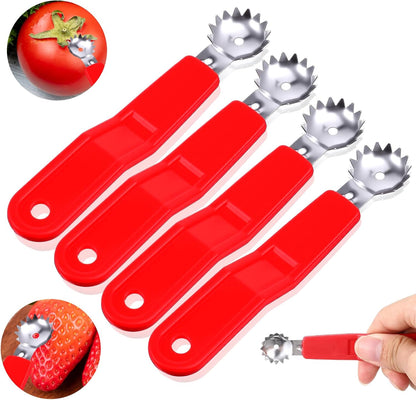 4 Pcs Tomato Corer Tool Strawberry Huller Stem Remover