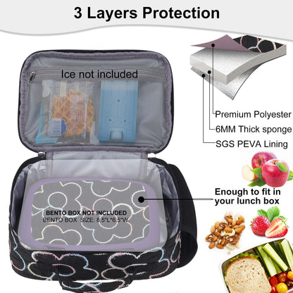 RHCPFOVR Kids Lunch Bag - Insulated Lunch Box for Boys Girls,Washable Lunch Bag and Reusable Toddler Leak-proof Lunchbox for School and Daycare - Colors A
