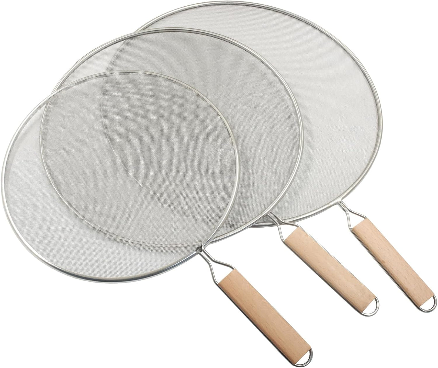 1Pcs 8Inch Stainless Steel Splatter Screen Splatter Guard with Handle, Ultra Fine Mesh Cooking Protector for Frying Cooking/Kitchen Use