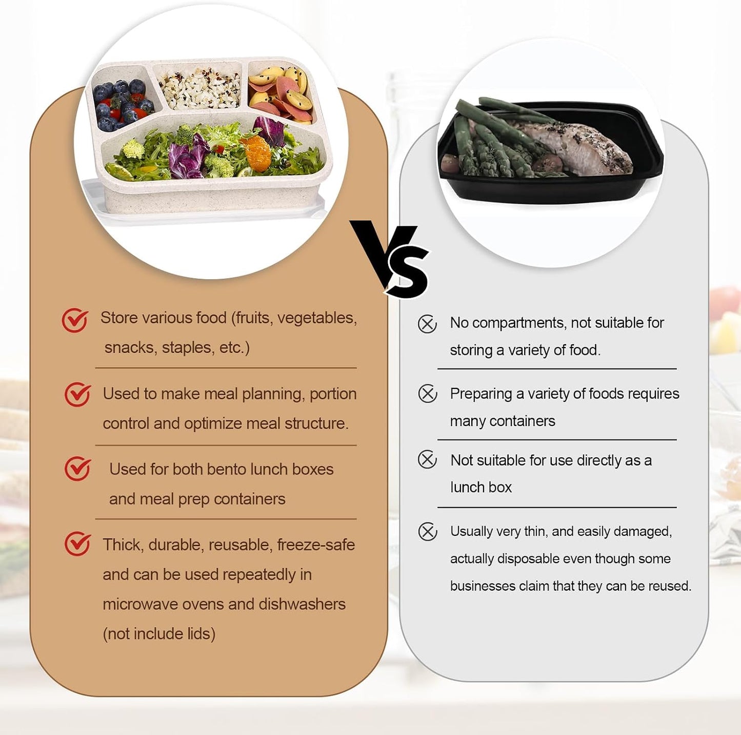 32 oz Meal Prep Containers,10Pcs Reusable Food Storage Containers with Lids | Wheat Straw Bento Lunch Box Container, Leakproof To Go Food Containers Stackable BPA Free, Microwave Freezer Dishwasher Safe