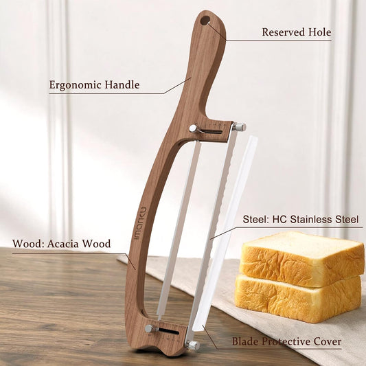 imarku 10 Inch Bread Slicer,Adjustable Thickness Homemade Bread Knife