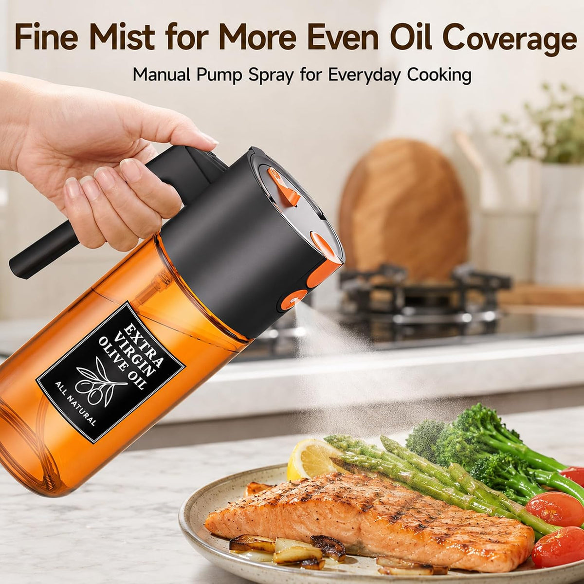 2-in-1 Oil Sprayer Dispenser, Beige, 500 ml