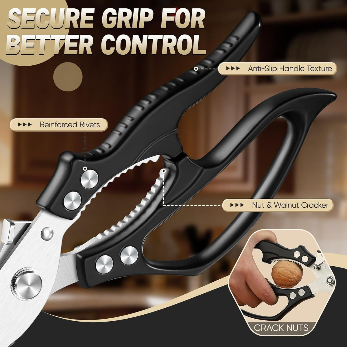 Huusk Poultry Shears Heavy Duty – All Purpose Japanese Kitchen Scissors
