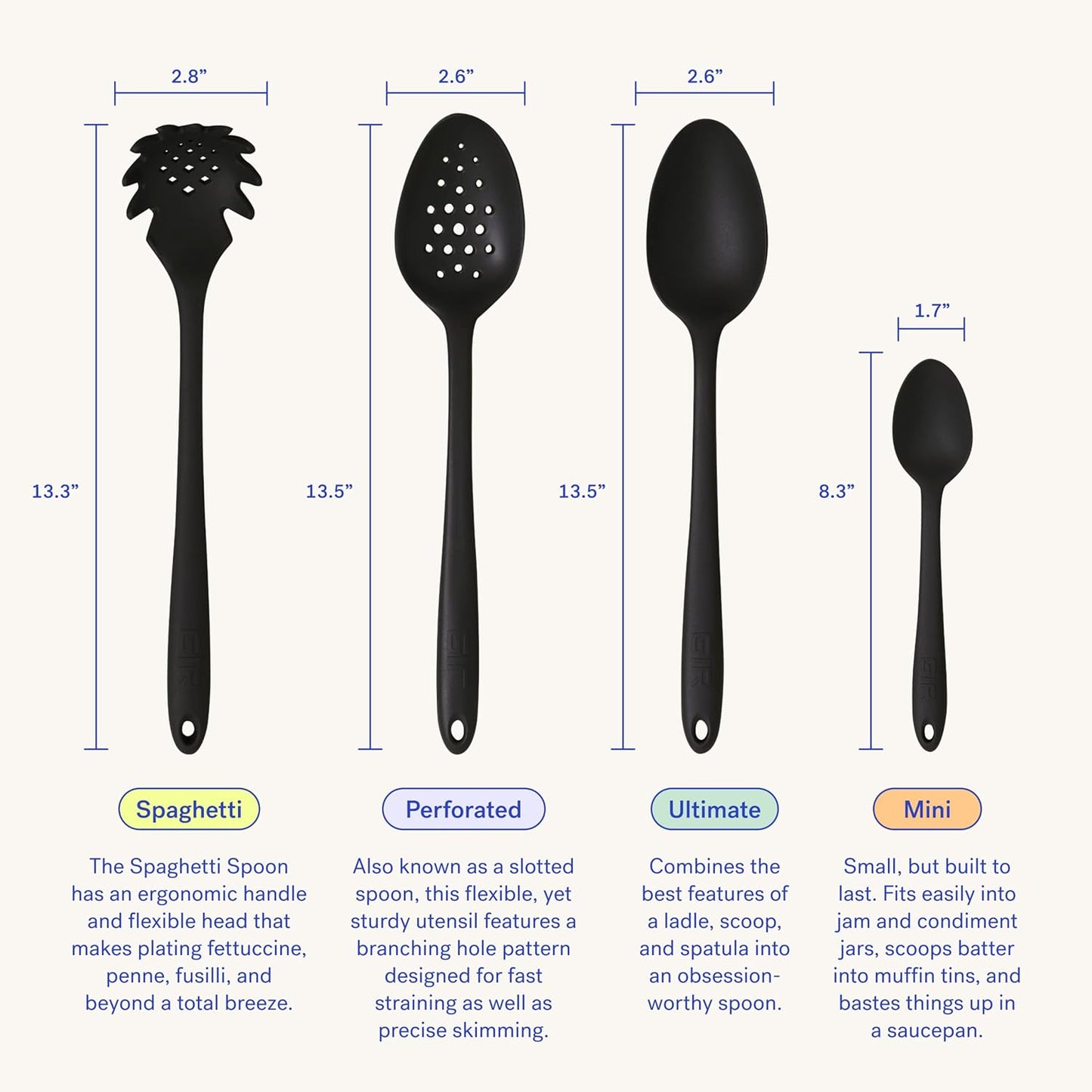 GIR: Get It Right Silicone Spoon, High Heat Resistant Kitchen Tool - Non toxic cooking utensils for Nonstick Cookware, Cooking, Baking and Mixing, Ultimate - 13IN, Red