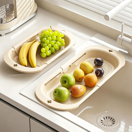 Expandable Over Sink Strainer Basket, Thick Kitchen Colander