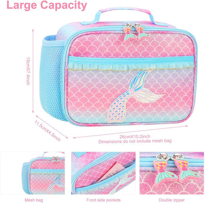 RHCPFOVR Kids Lunch Bag - Insulated Lunch Box for Boys Girls,Washable Lunch Bag and Reusable Toddler Leak-proof Lunchbox for School and Daycare - Colors A