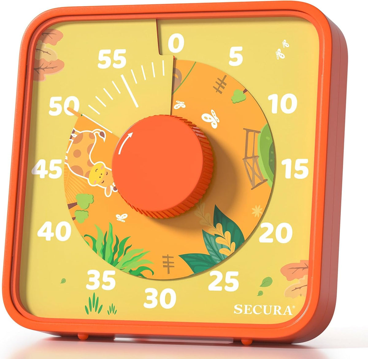 Secura 60-Minute Visual Countdown Timer, 7.5-Inch Oversize Classroom Visual Timer for Kids and Adults, Durable Mechanical Kitchen Timer Clock with Magnetic Backing (Blue)
