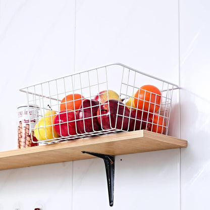 11" Upright Freezer Storage Baskets, Black Wire Storage Bins Small Bakset for Freezer, Pantry, Bathroom Organizing, Set of 2