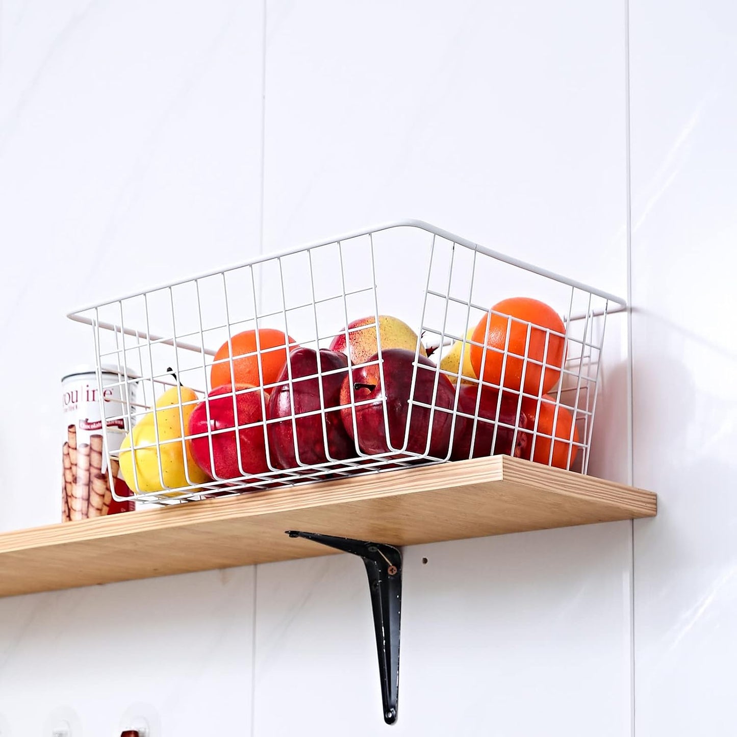 11" Upright Freezer Storage Baskets, Black Wire Storage Bins Small Bakset for Freezer, Pantry, Bathroom Organizing, Set of 2