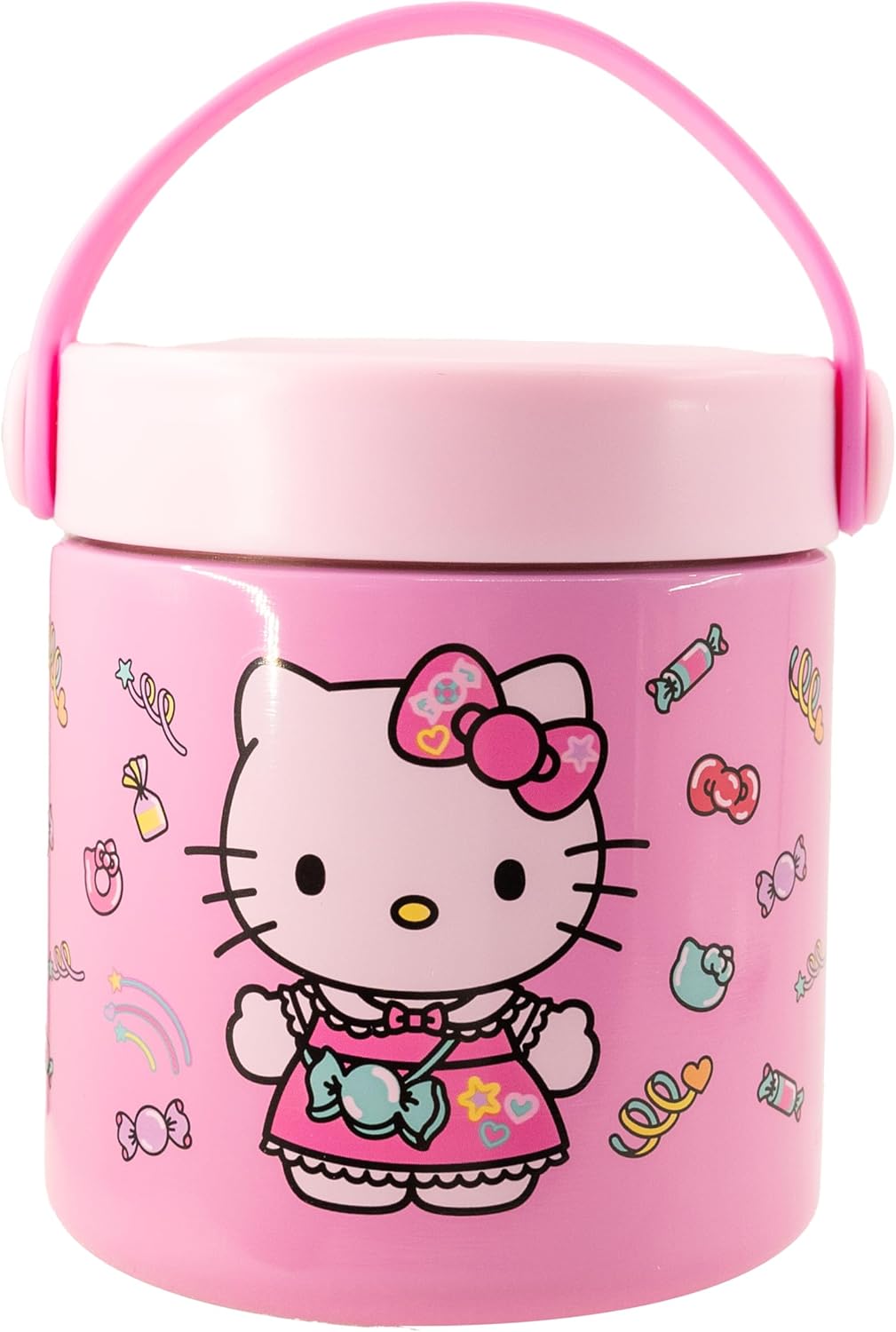 Sanrio Hello Kitty and Friends Insulated Soup Container for Kids | 12oz Thermo Food Jar with Handle Featuring Hello Kitty, Kuromi, Keroppi | Leakproof Stainless Steel Lunch Jar | Ages 3+