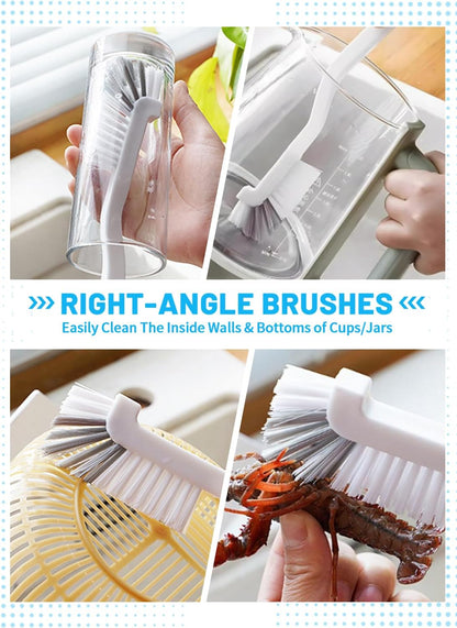 16Pcs Crevice Cleaning Brush Set, Hard Bristle Scrub Brushes Tools for Deep Cleaning Gap,Window Groove Cleaning Brush for Sliding Door, Sill, Tile Lines, Shutter, Corner, Sink, Teapot, Bottle (16 Pcs)