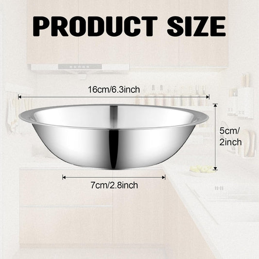 15 Pcs Stainless Steel Bowls Kitchen Metal Bowl with Flat 6.3 Inch Base Prep Bowls, Mixing Bowls Mirror Polish Metal Bowl Set for Meal Prep, Serving, Baking