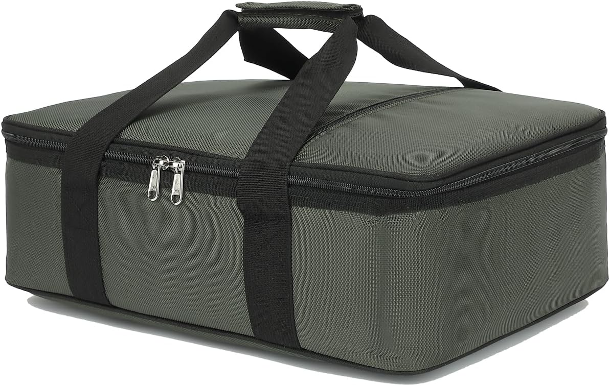 GYEUKHAM Insulated Casserole Carrier Bag - Large Portable Hot and Cold Food Storage Tote with Handles Thermal Bag for Parties, Picnics, Camping, Travel,Fits 9"x13" Baking Dish,Grey