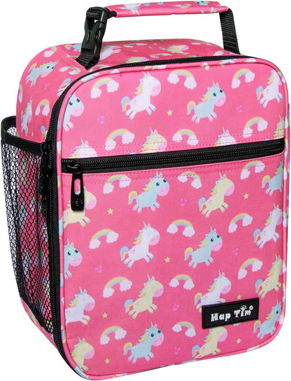 Hap Tim Kids Lunch Box for Girls Boys, Reusable Lunch Bag for Kids, Spacious Lunchbox, Insulated Lunchbag, Purple Unicorn(18654-PP)