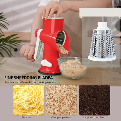 Rotary Cheese Grater with Handle-Versatile Cheese Grater