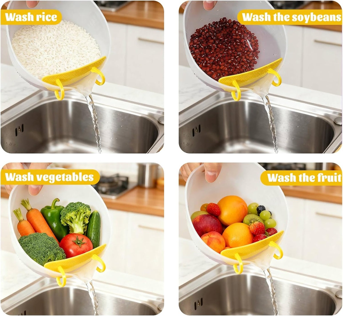 Rice Strainers and Colanders for Kitchen,Fine Mesh Strainer,Rice Washer