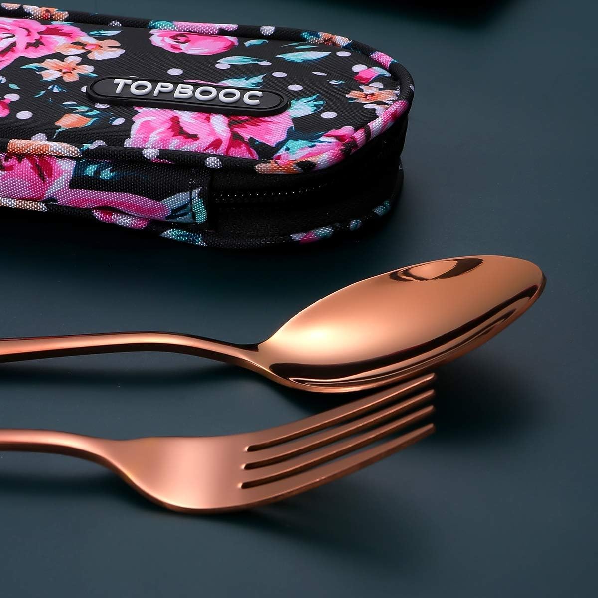 Travel Utensils,Reusable Silverware Set To Go Portable Cutlery Set with a Waterproof Carrying Case for Lunch Boxes Workplace Camping Picnic (Purple)