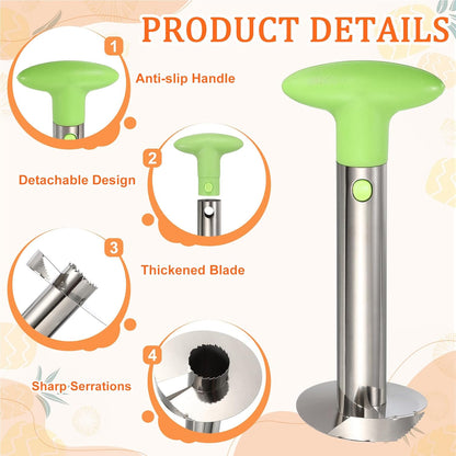 uxcell Pineapple Corer and Slicer Set 9.4x4.1" Stainless Steel Light Purple