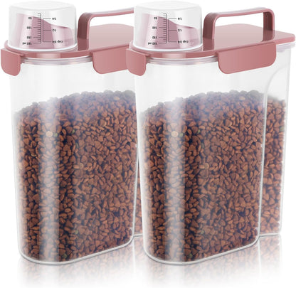 LEAWALK 5Lbs Airtight Cat Dog Food Storage Container with Upgraded Large Nozzle BPA-Free, Pet Food Storage Containers for Rice, Grain, Pet Food, Flour, Dog Treat Storage (Dark Gray, 5L-1pack)