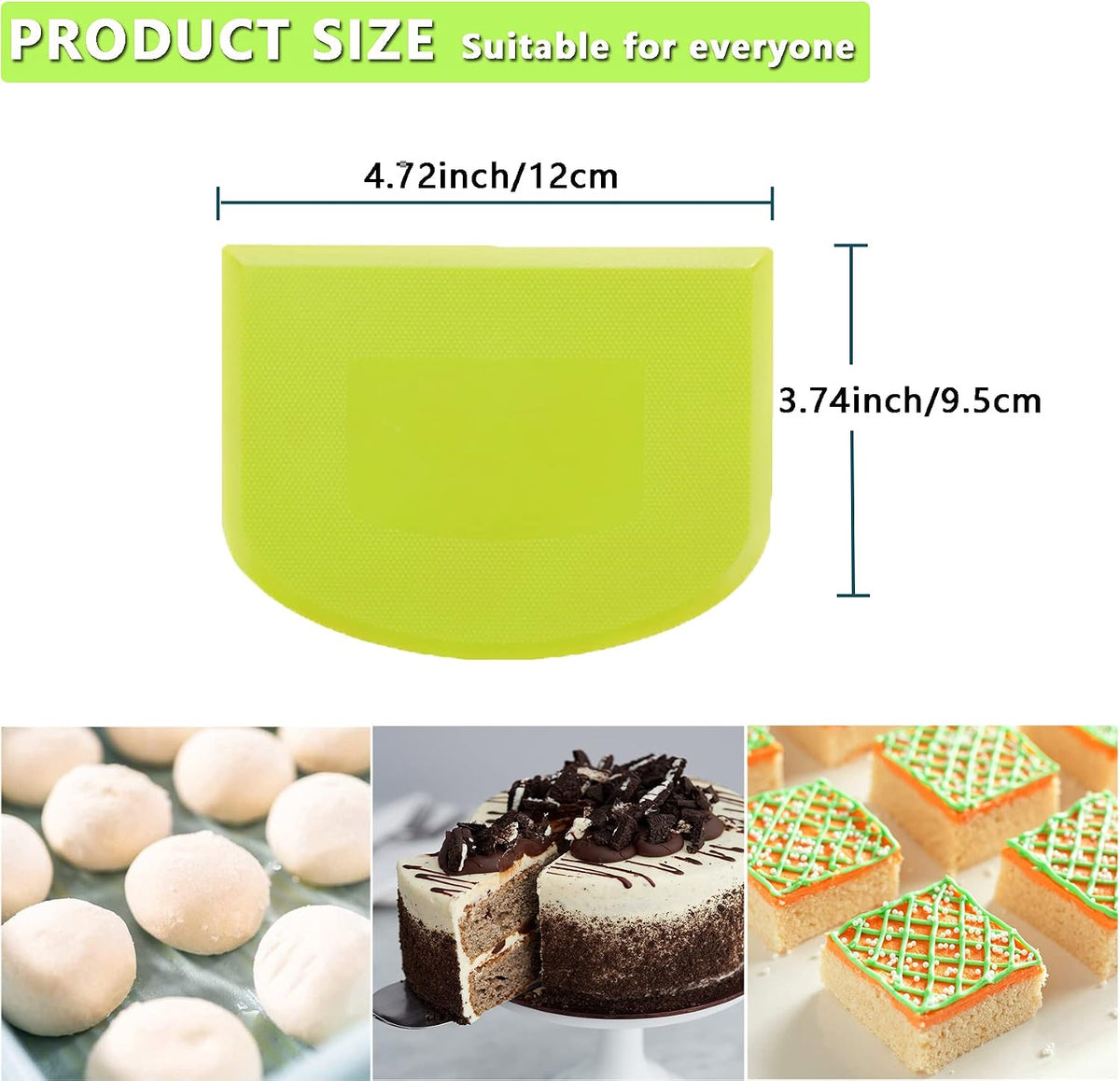 WAFJAMF 2 Pack Plastic Dough Bowl Scraper Food Grade Flexible Bench Cutter