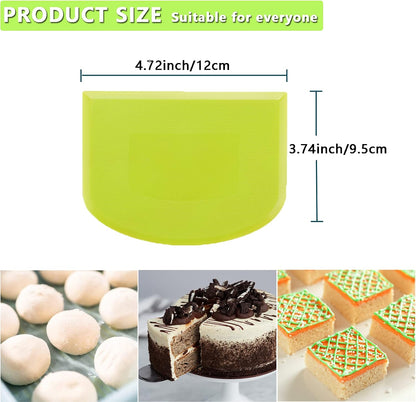 WAFJAMF 2 Pack Plastic Dough Bowl Scraper Food Grade Flexible Bench Cutter