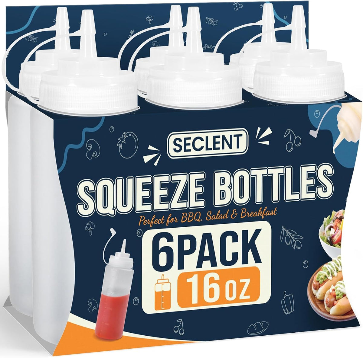 8oz Squeeze Bottles, Sauce Bottles, Squirt Bottle, Salad Dressing Bottle
