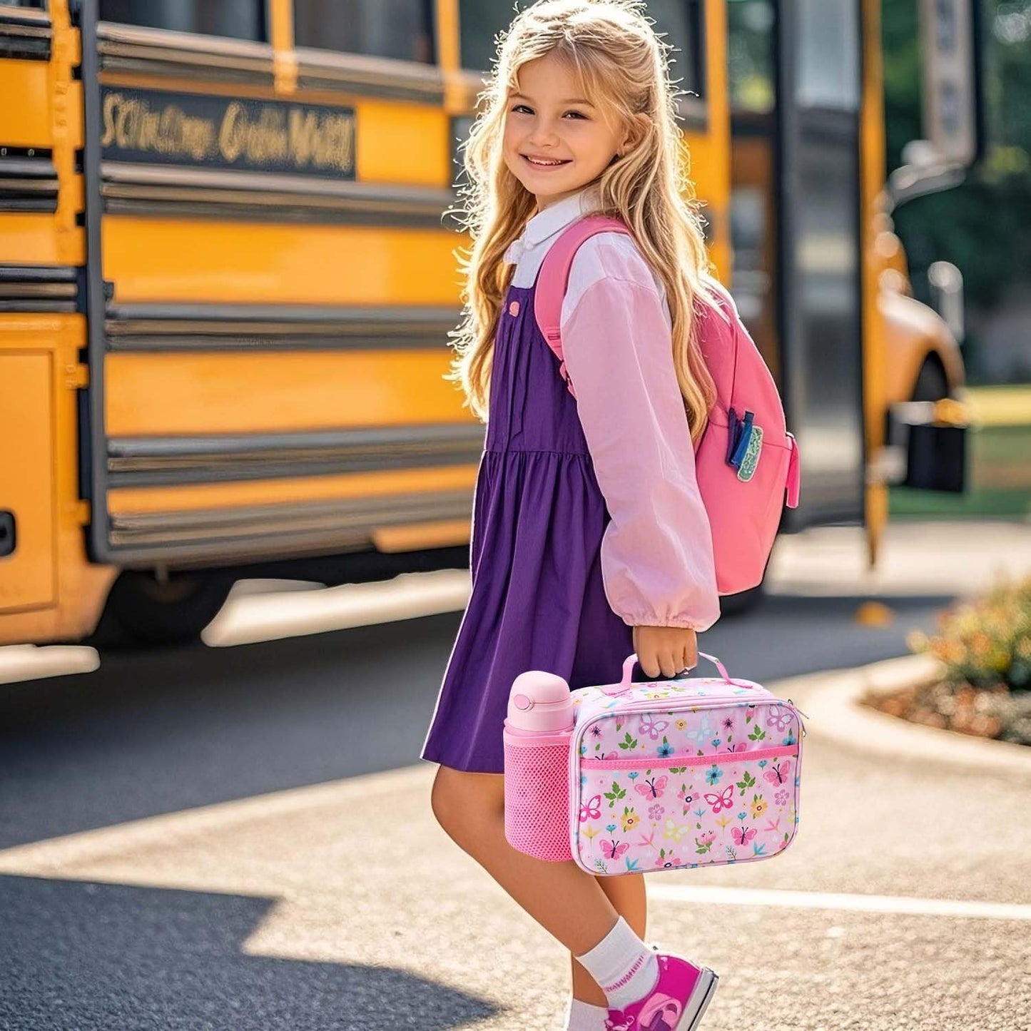 RHCPFOVR Kids Lunch Bag - Insulated Lunch Box for Boys Girls,Washable Lunch Bag and Reusable Toddler Leak-proof Lunchbox for School and Daycare - Colors B