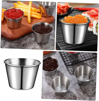 OUNONA 20pcs Stainless Steel Dipping Bowls Sauce Cups for Ketchup Condiments Appetizers for Restaurants and Home Use Versatile Kitchen Storage