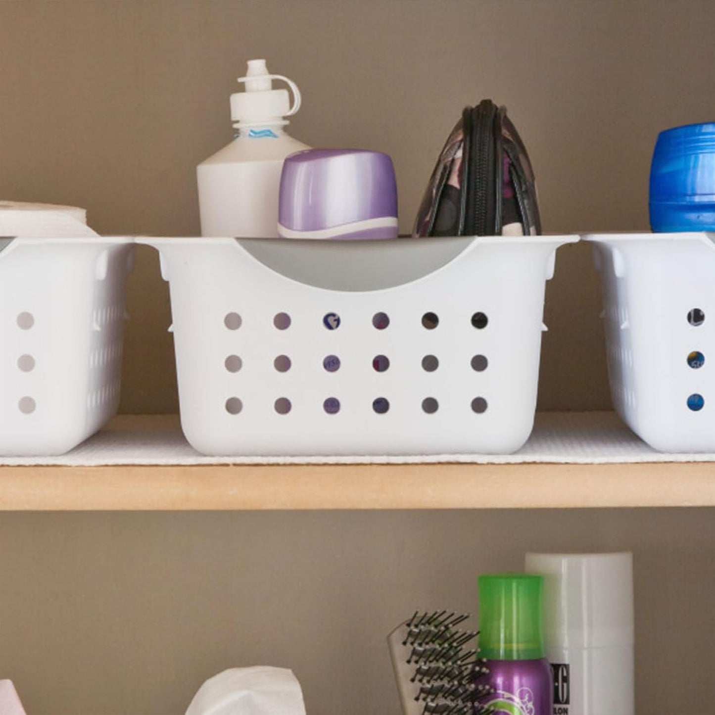 Sterilite 6-Pack Medium Ultra Basket, Open Top Plastic Storage Organizer, White - Classic Baskets for Organizing Countertops, Pantry Shelves, Kitchen Cabinets, Laundry Rooms or Home Offices