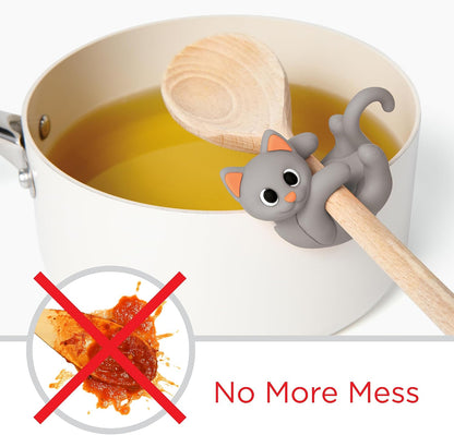 Itera Gray Silicone Cat Spoon Rest Kitchen Gadget