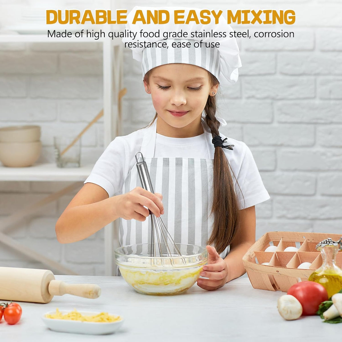 NileHome 3-Pack Stainless Steel Whisk Set, Kitchen Utensils for Cooking