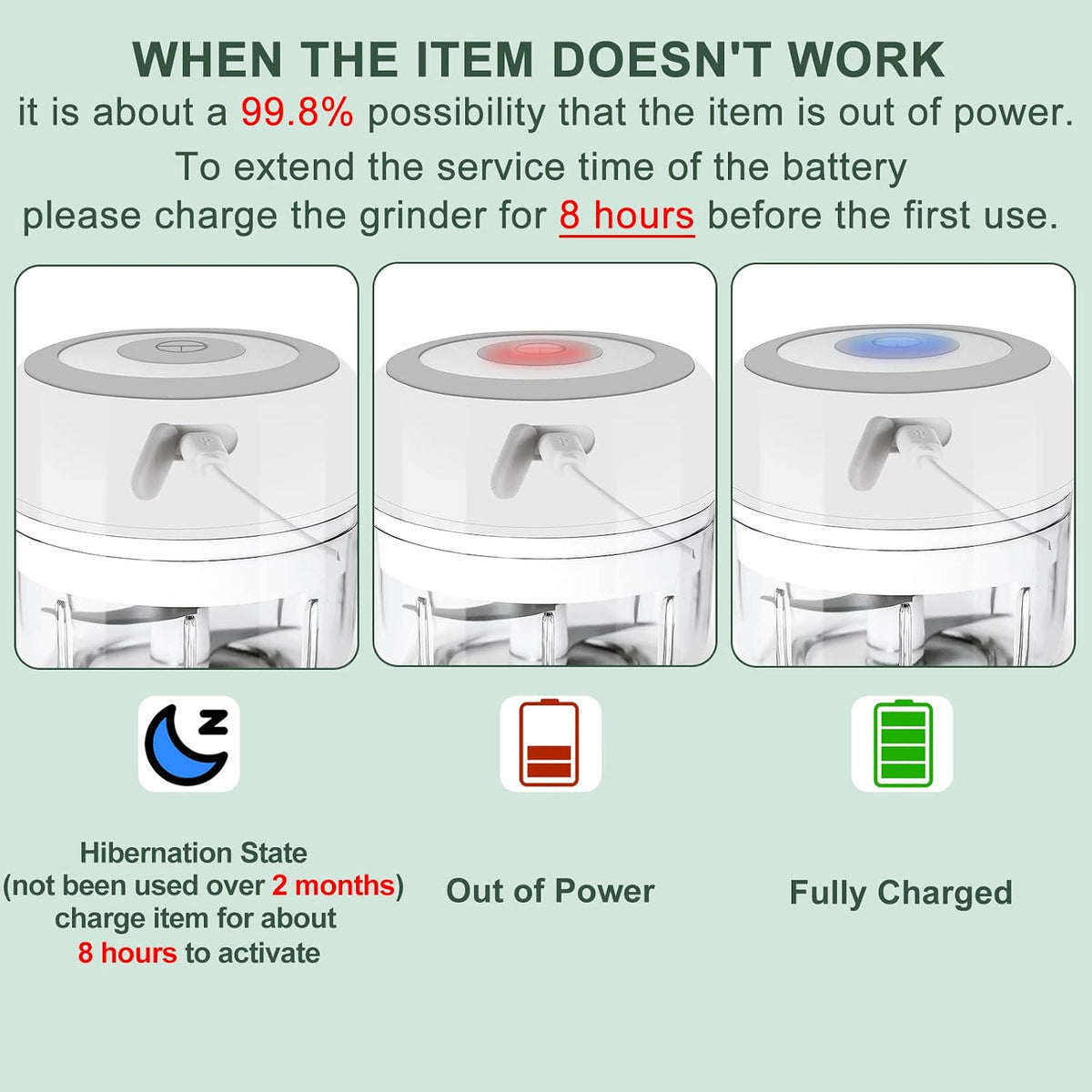 Electric-Herb-Grinder-Large-3.4oz-USB Rechargeable Fresh Herbs and Spices
