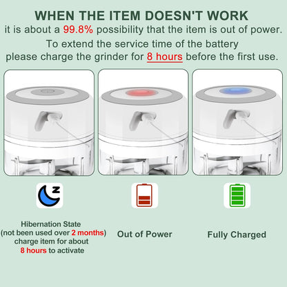 Electric-Herb-Grinder-Large-3.4oz-USB Rechargeable Fresh Herbs and Spices