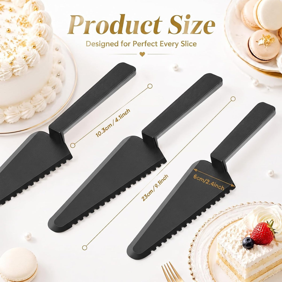 Suclain Disposable Plastic Cake Cutter 9.1 Inch Bulk,Clear