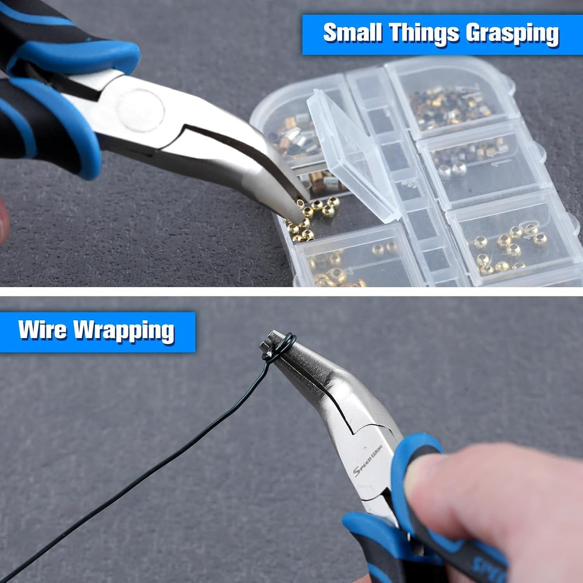 SPEEDWOX Long Reach Bent Needle Nose Pliers With Smooth Jaw Angled Needle Nose Pliers For Jewelry Making Fish Bone Pliers Tweezers Bent Chain Nose Pliers For Wire Bending And Small Object Gripping