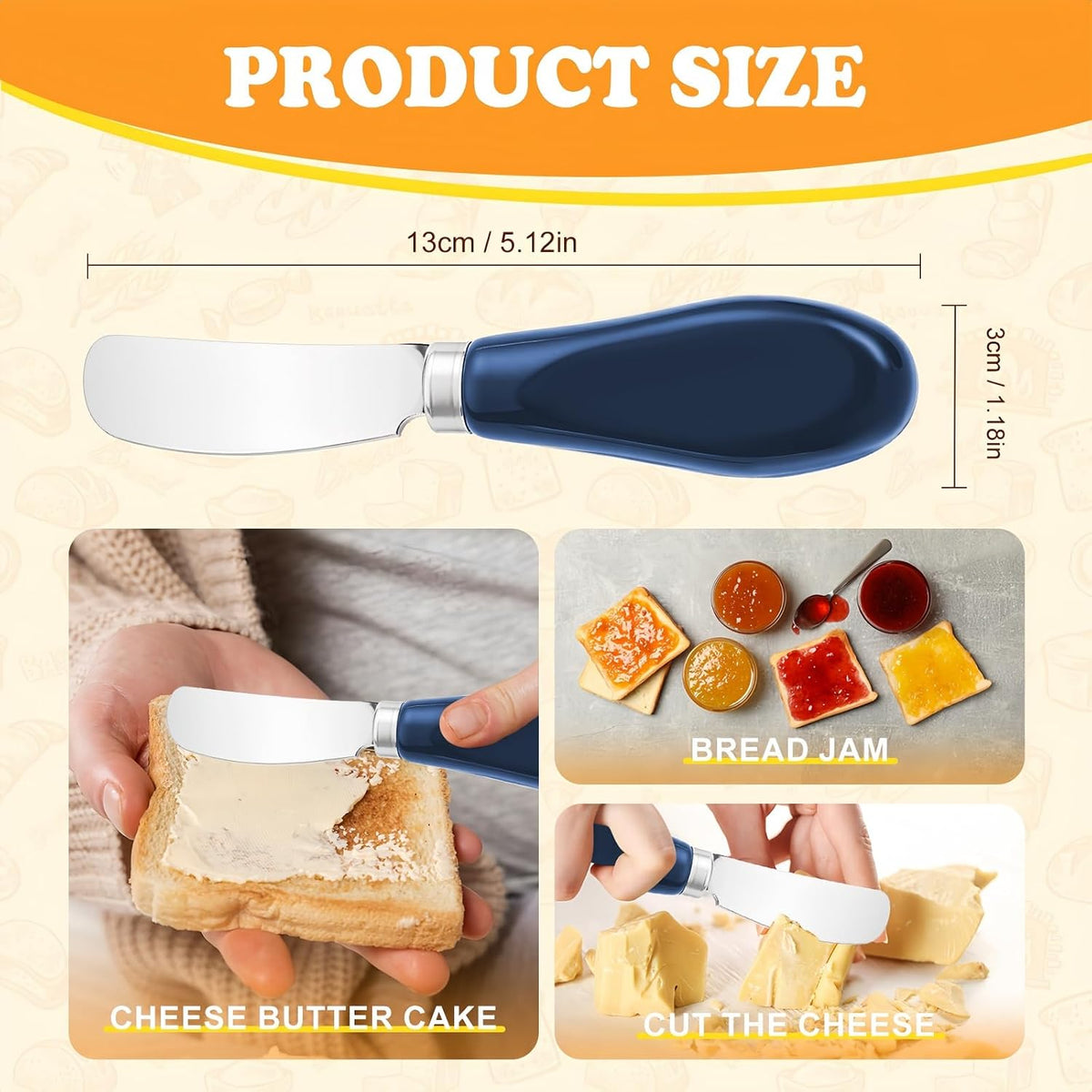 Butter Spreader Knife Set, 2 Pack Butter Knives and Cheese Knives