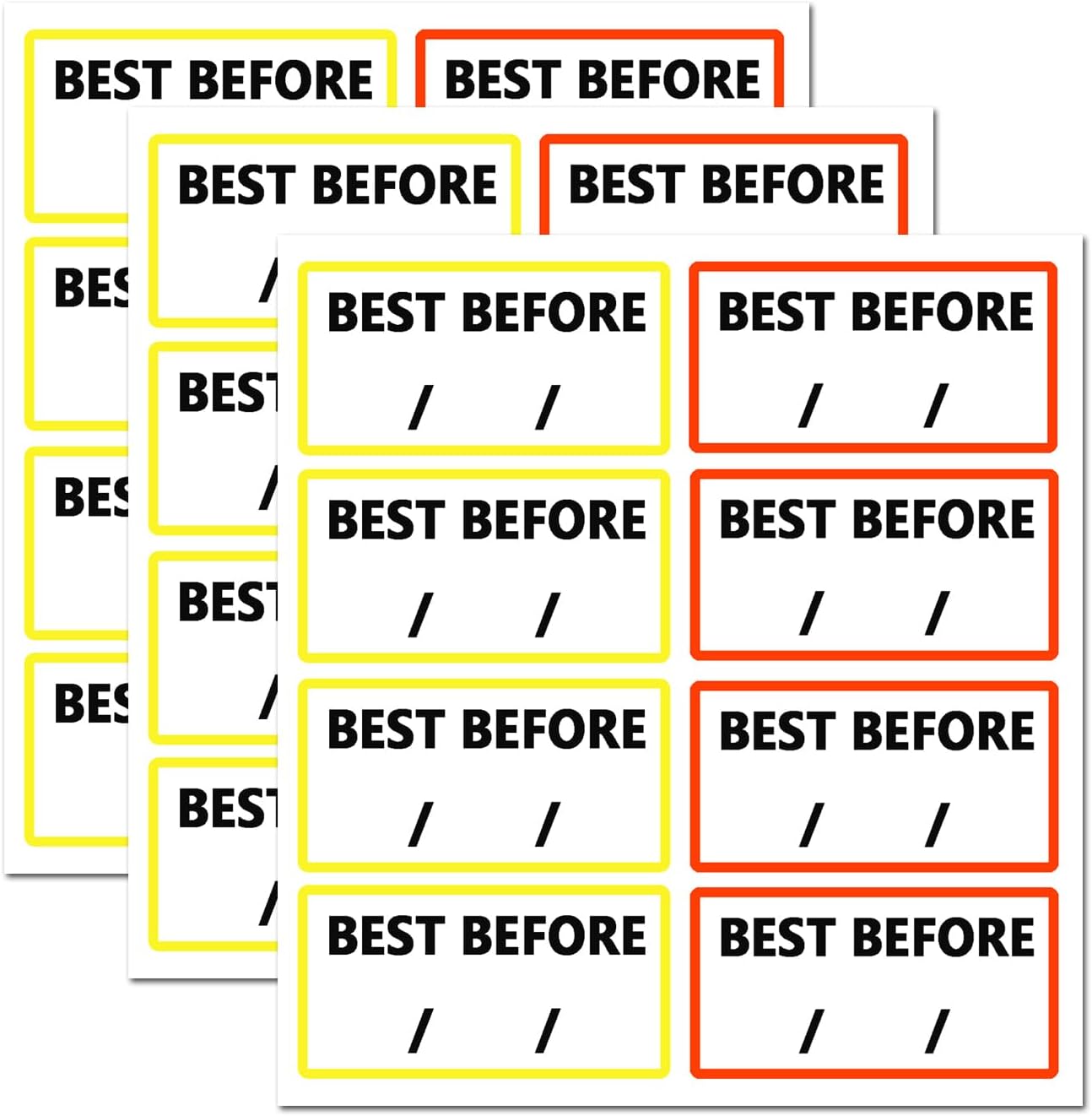 240 Pcs Best Before Stickers Kitchen Labels Adhesive Stickers for Safe Food (50.8x25.4 mm)