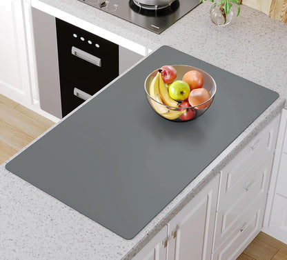 Warome Silicone Mat,78.7”x 23.6” Heat Resistant Mats for Countertop,Extra Large Countertop Protector Mat, Multi-functional Cuttable Kitchen Counter Mat, Silicone Mats for Kitchen Counter/Crafts- Grey