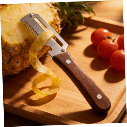 2pcs Vegetable Peeler Set - 2-in-1 Fruit and Potato Peeler with Bottle Opener, Stainless Steel Blade and Wooden Handle, for Food Prep - 7.48X1.50X0.67
