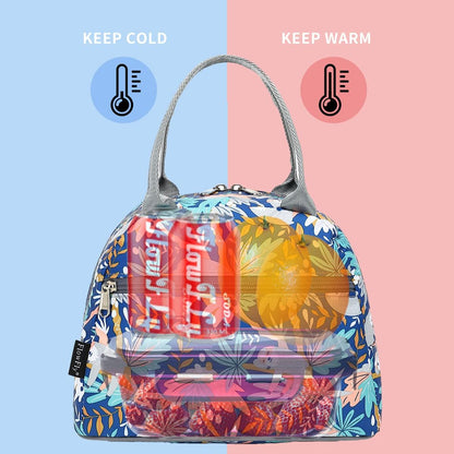 FlowFly Insulated Lunch Cooler Bag - Tote Bag Organizer for Women/Men, Black - Colors B