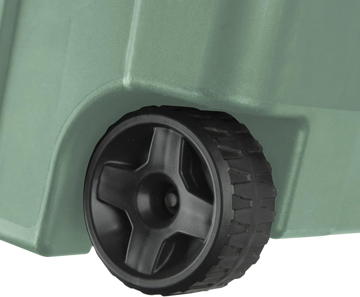 40 Gallon Wheeled Industrial Tote, Rugged Plastic Storage Bin, Latch Lid, Light Green, 2 Count