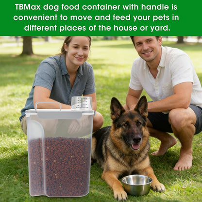 TBMax 10 Lbs Cat Dog Food Storage Container, 2026 Upgraded Large Pouring Container for Pet Food Storage, Bird Seed Dispenser, Portable Travel Kibble Holder -Dark Green