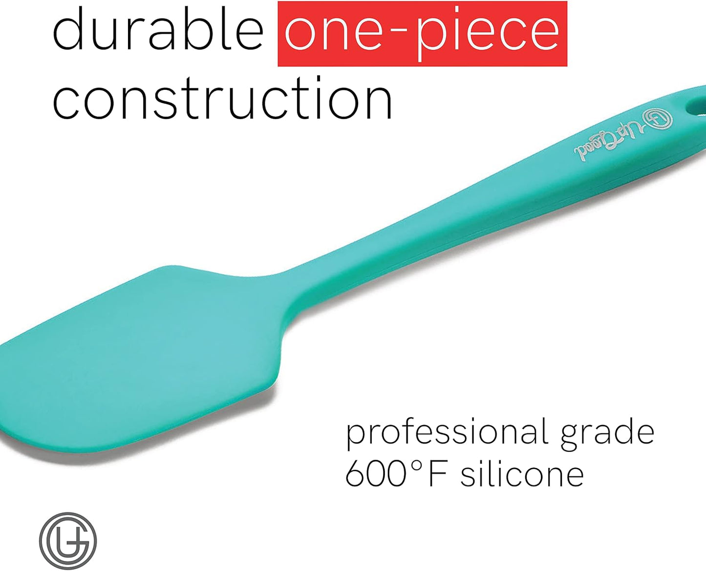 UpGood Silicone Spatula Set 600°F - High Heat Resistant Nonstick, Small and Large Kitchen Spatulas - Flexible BPA Free Professional Grade Cookware - Utensils for Cooking, Baking, Mixing(4 Pcs, Grey)