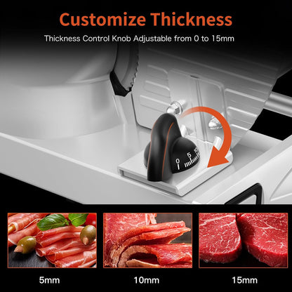 Meat Slicer Machine for Home, 200W Food Slicer with Two 7.5" Blades